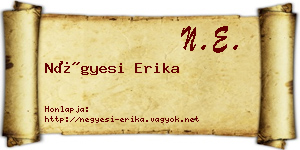 Négyesi Erika névjegykártya